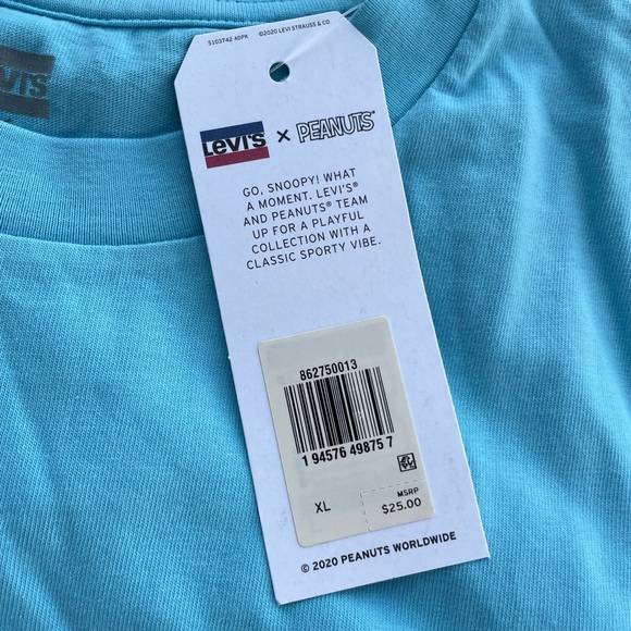 New Peanuts x Levis Collaboration Snoopy Woodstock Rowin’ Shirt Size XL - Picture 3 of 8